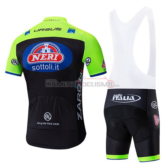Abbigliamento Ciclismo Neri Italia Manica Corta 2019 Verde Nero